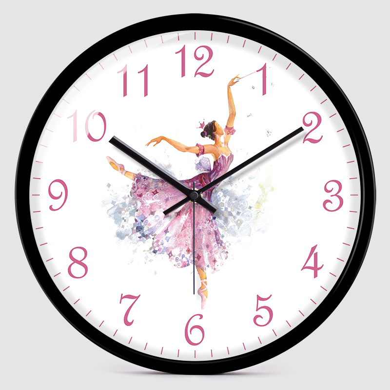 舞蹈教室挂钟艺术客厅大厅现代简约时钟钟表静音大号家用墙上定制