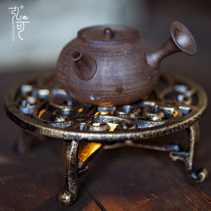 弘可手工铸铁复古创意茶壶蜡烛煮茶炉加热底座花茶暖茶小温茶器具