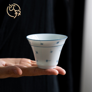 饮致甜白茶滤网手绘陶瓷茶漏超密超细滤网功夫茶具分离茶水过滤器
