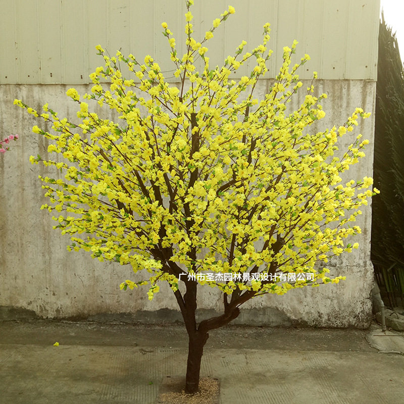 仿真黄色桃花树特色婚庆装饰假树仿真桃花树厂家直销仿真树假花树