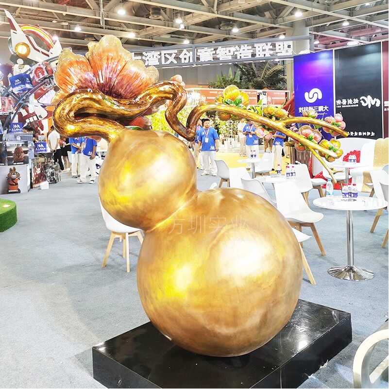 方圳玻璃钢新中式现代简约葫芦摆件工艺品摆件雕塑可3D打印定制