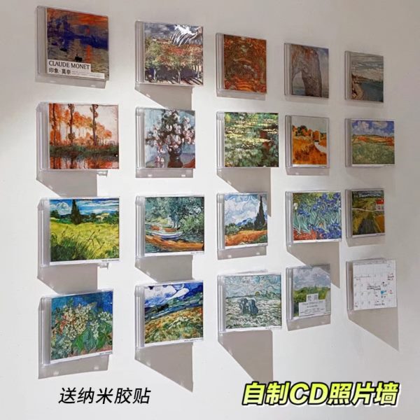 cd收纳盒照片墙dvd光盘专辑包装盒展示加厚亚克力盒子光碟展示架