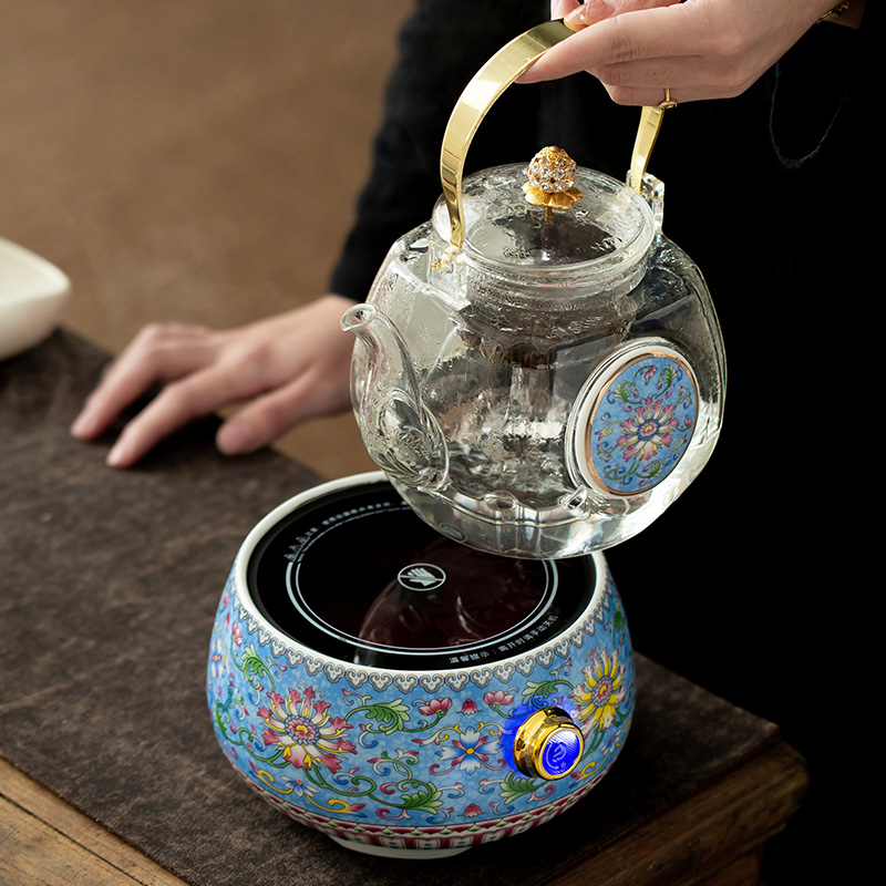 敬廉  电陶炉煮茶器玻璃黑茶煮茶壶烧水壶泡茶专用自动蒸汽煮茶炉