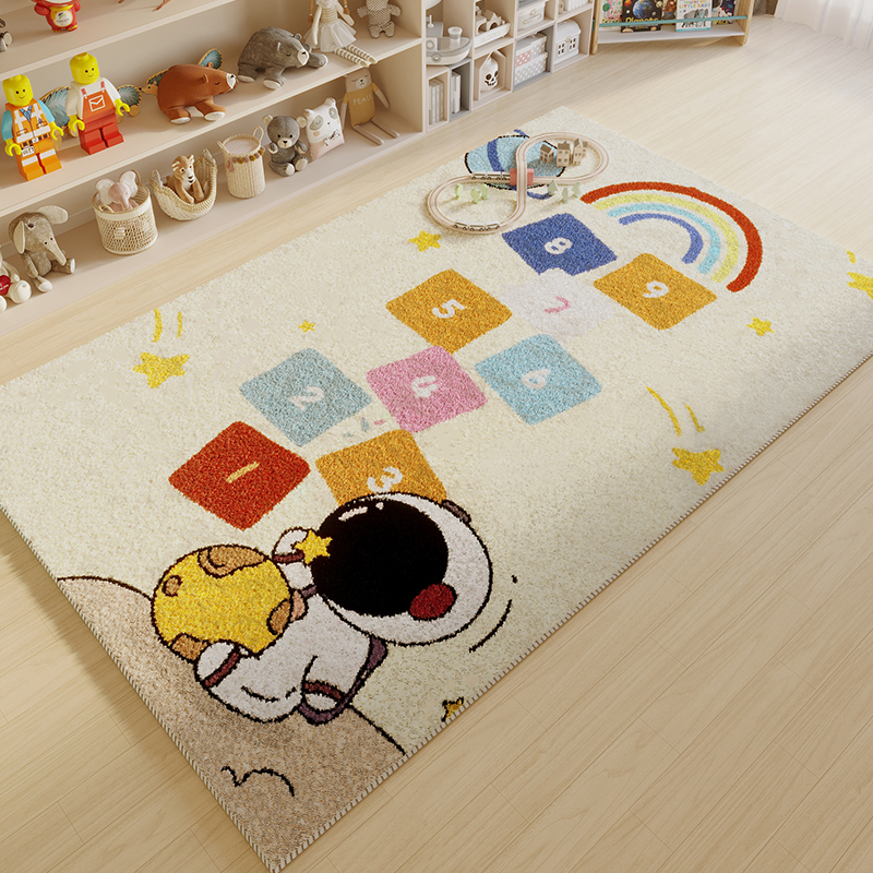 地毯儿童跳房子卧室床边地毯满铺卡通可爱少女公主房间阅读区地垫
