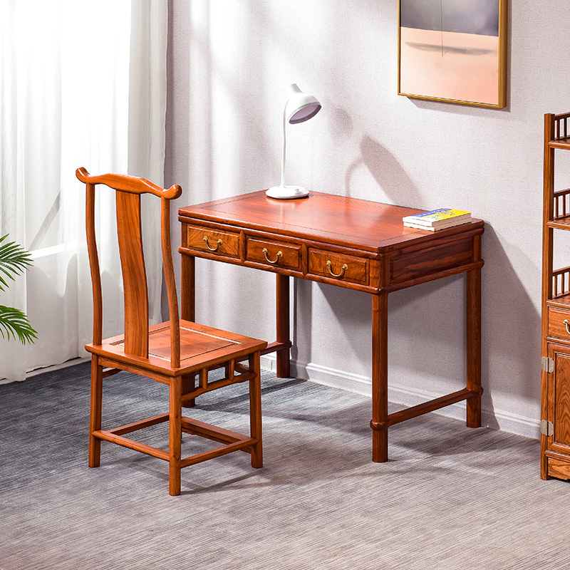 花梨木书桌全实木中式电脑桌家用写字桌刺猬紫檀红木办公桌写字台