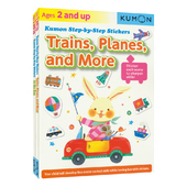 Planes Trains Zoo 英语启蒙认知贴纸书2册 动物和交通工具 公文式 教育 Kumon 教辅 Step Stickers 思维训练 英文原版