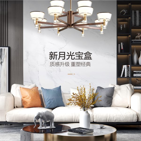 线下实体店灯具 新月光宝盒 简约客厅吊灯餐厅卧室吊灯 包安装