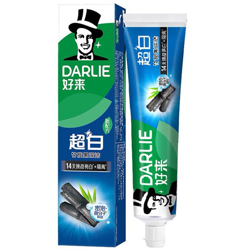好来牙膏超白竹炭黑深洁190g