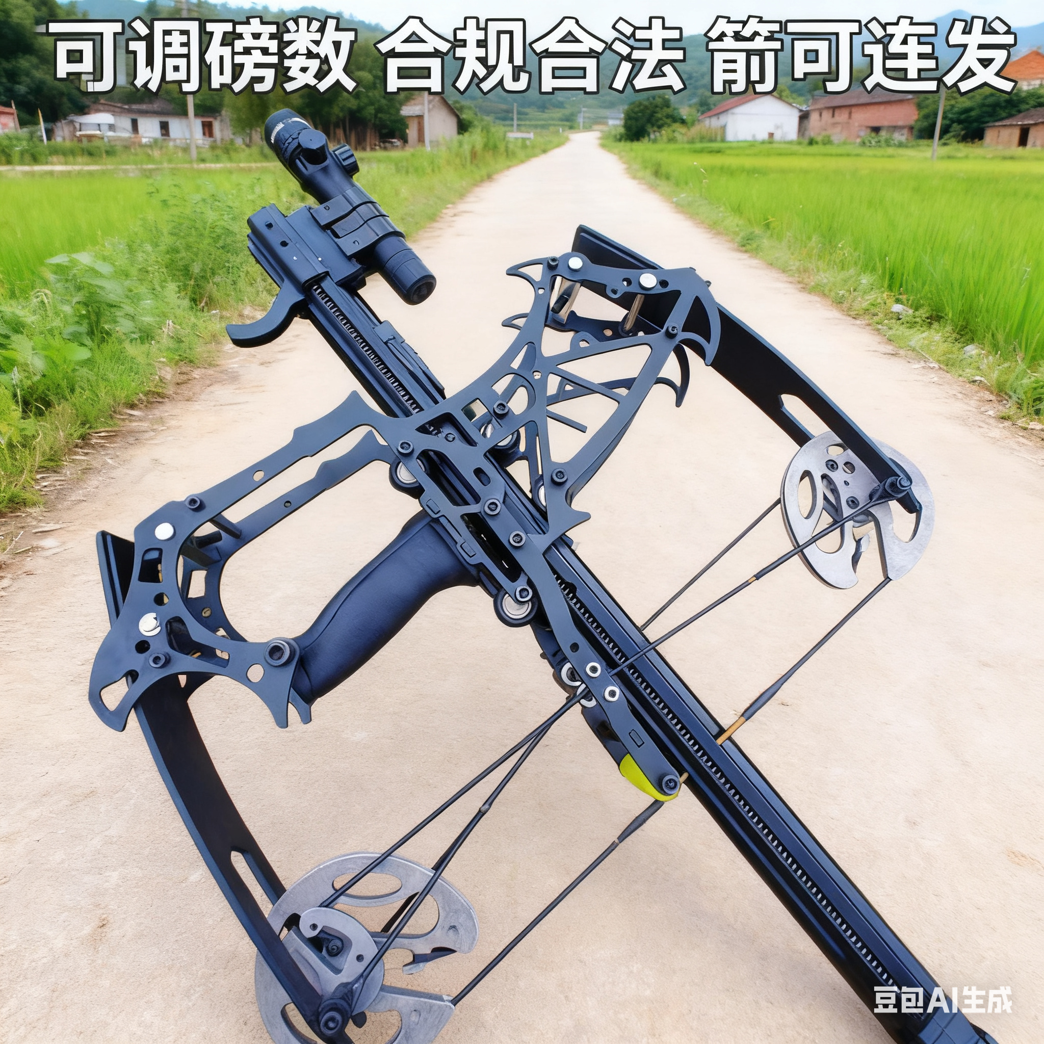 新款连发钢珠复合弓大威力户外枪式弹弓箭珠两用激光瞄准高精度弓