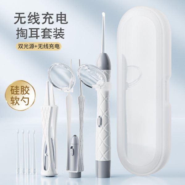 儿童挖耳勺宝宝专用婴儿掏耳朵软头幼儿淘扣耳屎工具带灯发光