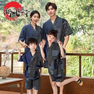 和风 儿童亲子 民族风女士加胸垫浴服汗蒸服男款 男女童桑拿情侣款