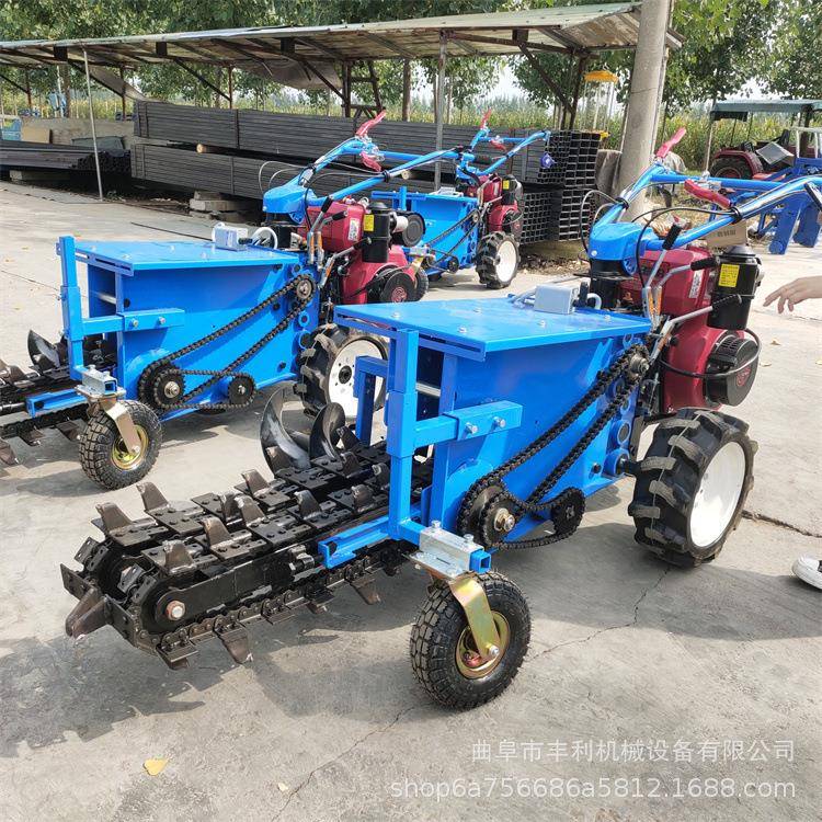 农用手扶式链条开沟机工程管道挖沟开槽机195柴油风冷开沟机