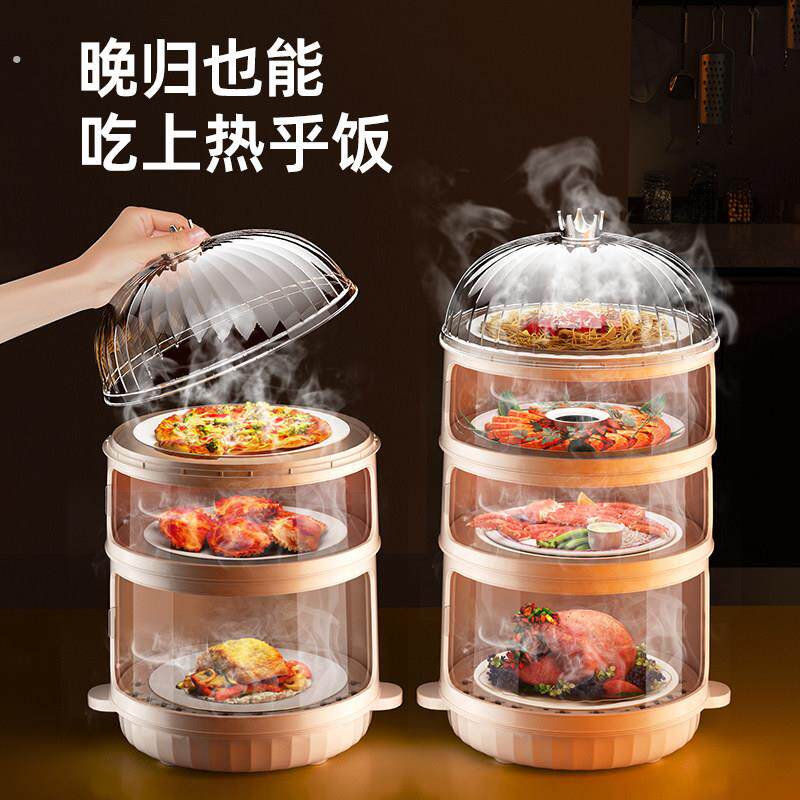 厨房置物架剩菜剩饭收纳盒神器多功能放菜架多层碗碟备菜品盘子柜