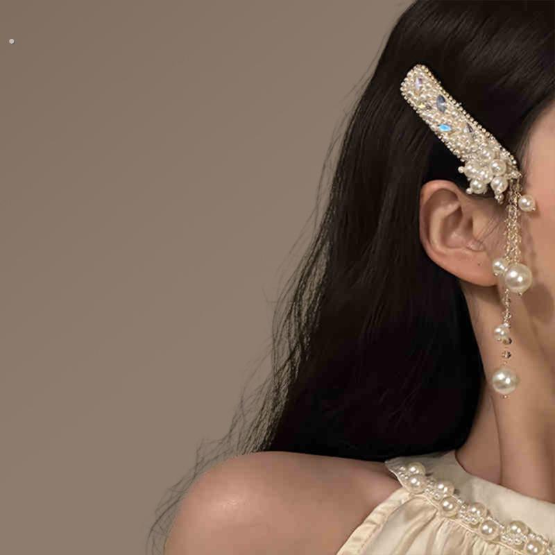 重工满钻蝴蝶流苏发夹粉色发卡子覆古新娘发饰新中式穿搭蒙古头饰