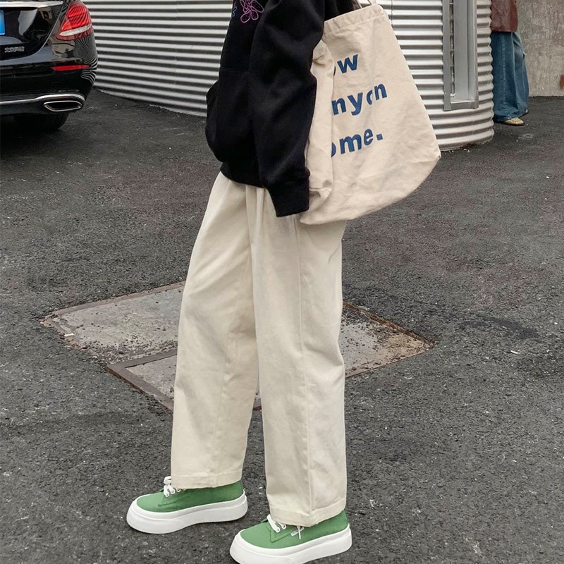 小个子裤子150CM百搭工装裤女秋季网红阔腿裤155xs码直筒休闲长裤