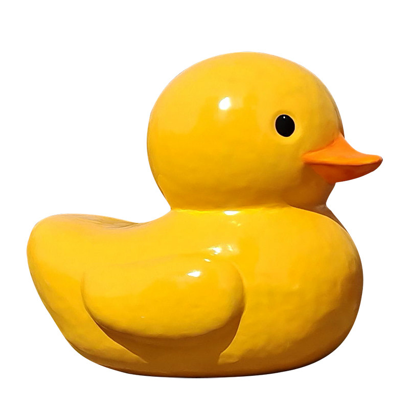 大型网红小黄鸭玻璃纤维雕塑庭院户外商场房地产活动装饰小品大摆