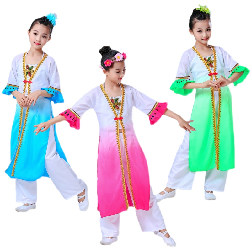 儿童五十六个民族俄罗斯族壮族京族维吾尔族舞蹈服少数民族演出服