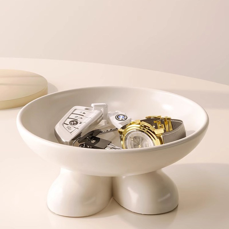 玄关钥匙收纳脚丫摆件家居入户进门口放鞋柜盒置物架的装饰品托盘