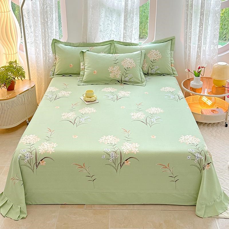 2025新款小清新全棉磨毛床单春秋单件被单学生宿舍三件套四季床品
