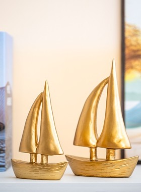 一帆风顺帆船摆件客厅酒柜家居装饰品公司前台办公室桌开业礼物品