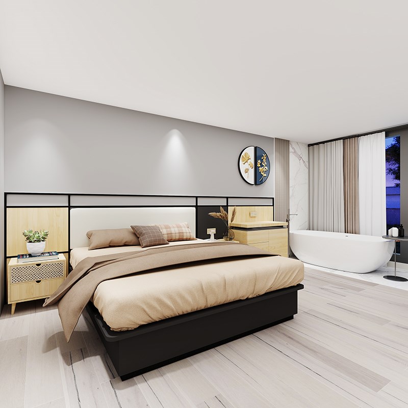 精品酒店家具专用床定制宾馆家具标间全套民宿家具板式公寓家具床