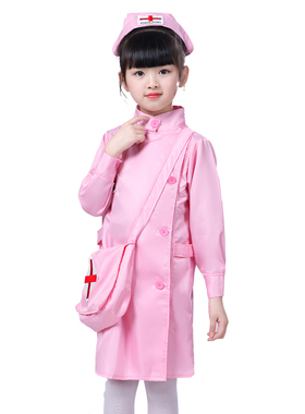 儿童护士小医生幼儿园宝宝女童演出女孩过家家套装白大褂职业服装