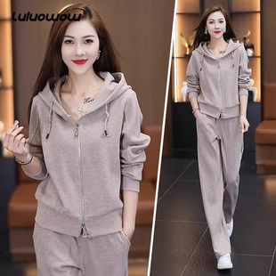 秋季 女2025新款 连帽卫衣两件套显瘦休闲跑步服 owow运动套装 lulu