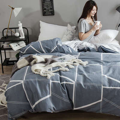 全棉被套单件纯棉冬季学生宿舍单双人150x200x230春秋被罩三件套