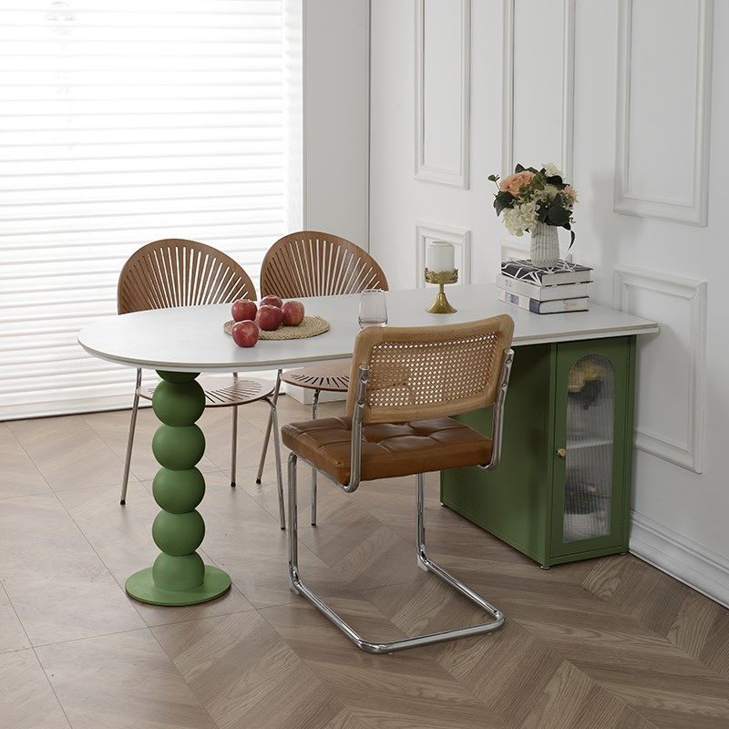 法式奶油风岩板餐桌餐边柜一体小户型家用中岛台半椭圆餐台储物柜,住宅家具,岩板餐桌,淘宝优惠券,粉丝福利购,淘宝优惠卷