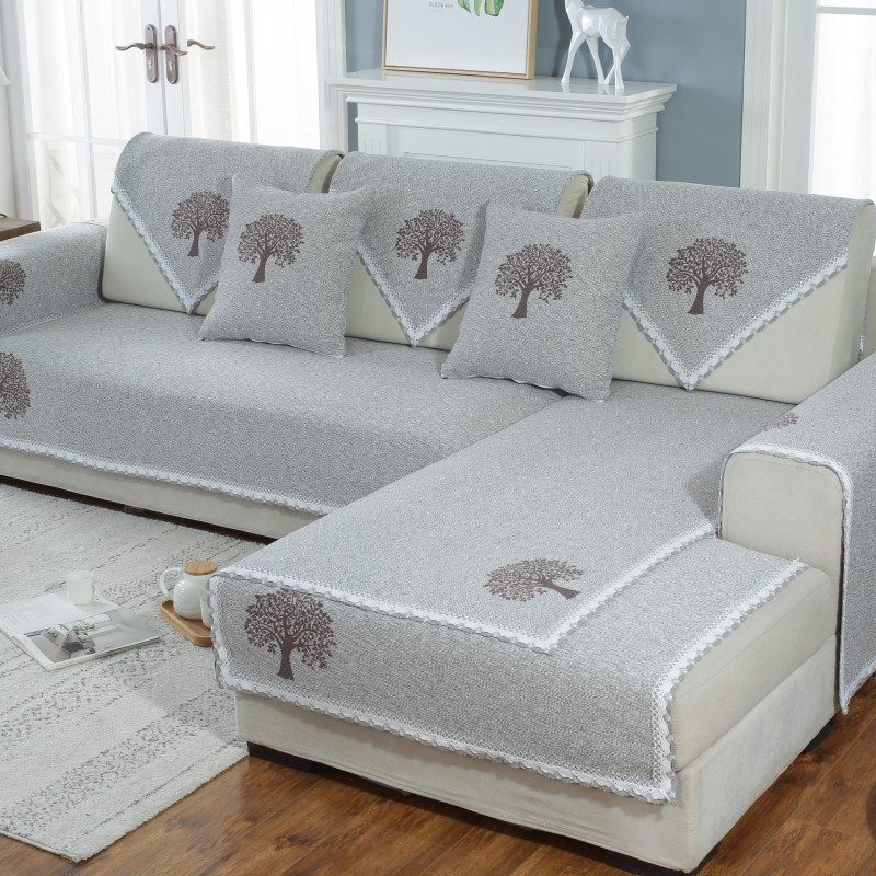 沙发垫四季布艺通用简约现代棉麻坐垫滑沙发套全包萬能套罩全盖