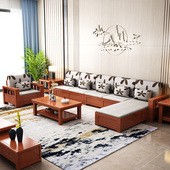 储物组合沙发家具 现代客厅整装 沙发冬夏两用小户型套装 新中式