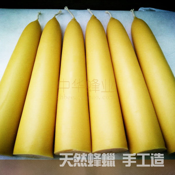 天然蜂蜡蜡烛 手工蜜蜡圆柱 餐桌教堂祈祷烛台香薰华德福