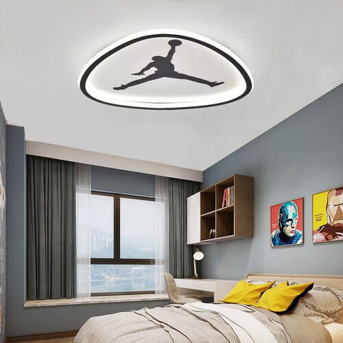 个性篮球吸顶灯方形扣篮儿童房卧室灯简约三角形E护眼灯具