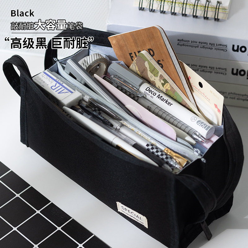五层大容量安蔻黑色笔袋男初中生日系铅笔袋小生文具盒女孩高中女