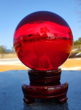 精品红色水晶鸿运财富球客厅玄关卧室桌开业乔迁送礼招财