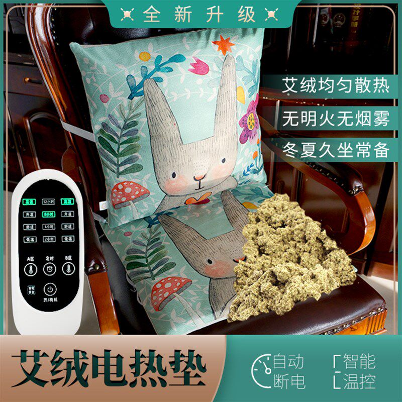 电热坐垫艾草加热椅垫室多功能插电座垫单人电热毯可拆洗暖垫