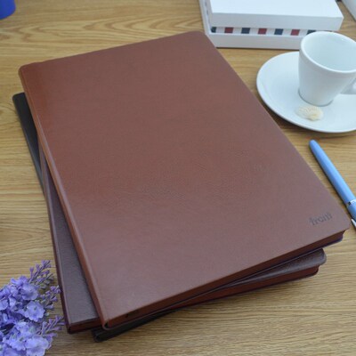 frn前通记事本-0复古大本子皮面商务生笔记本文具加厚
