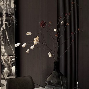 花野网红大肚细口玻璃花瓶天然树枝干花干枝意式极简风客厅桌