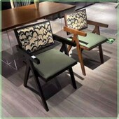 复古风餐椅家用餐厅单人沙发椅子网红设计师中古昌迪加尔