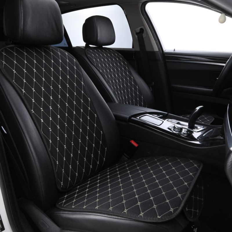 汽车座椅套四季通用单个主驾驶半包 夏季SUV带靠背亚麻小车坐垫套