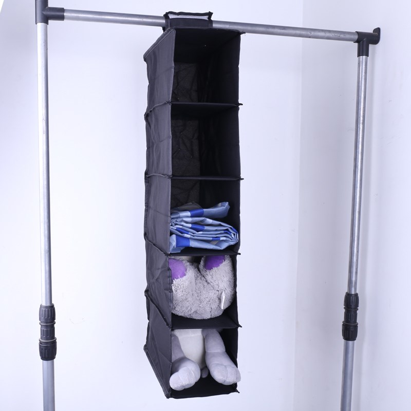 牛津布黑色6层挂袋,衣柜中鞋子挂袋,衣物收纳挂