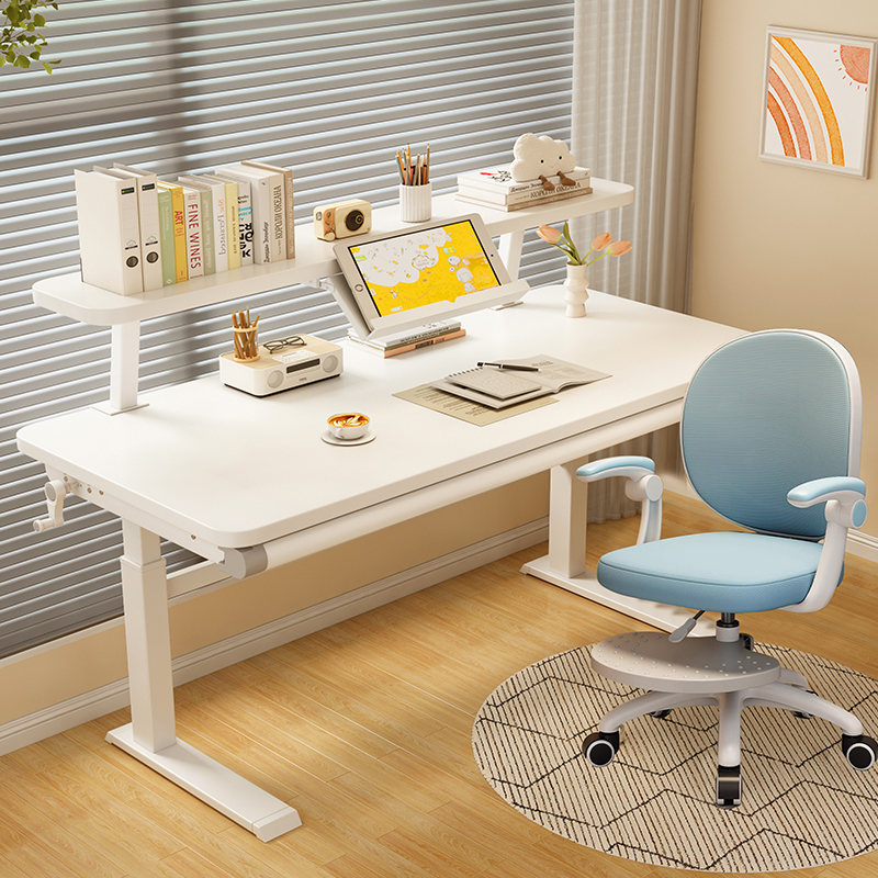 手动升降儿童学习桌小学生专用写字桌家用书桌椅子套装可调节课桌