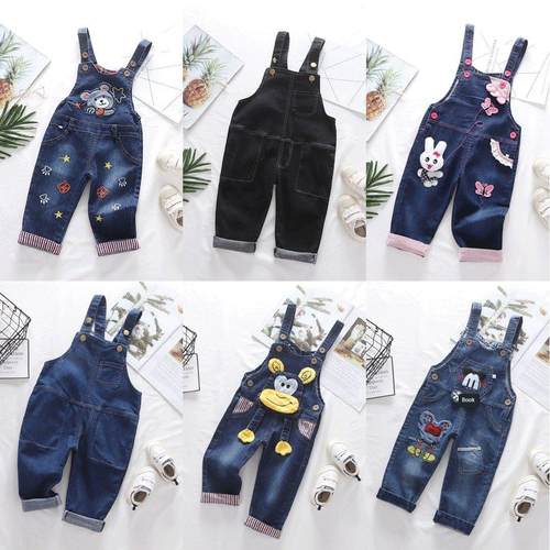 2023新款单裤男女宝宝牛仔灯芯绒春秋款背带裤可开裆