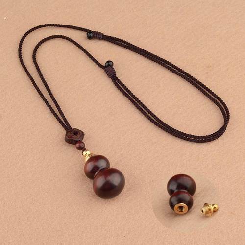 无患子手串配件可打开空心葫芦紫檀木项链男女复古百搭黑檀木吊坠