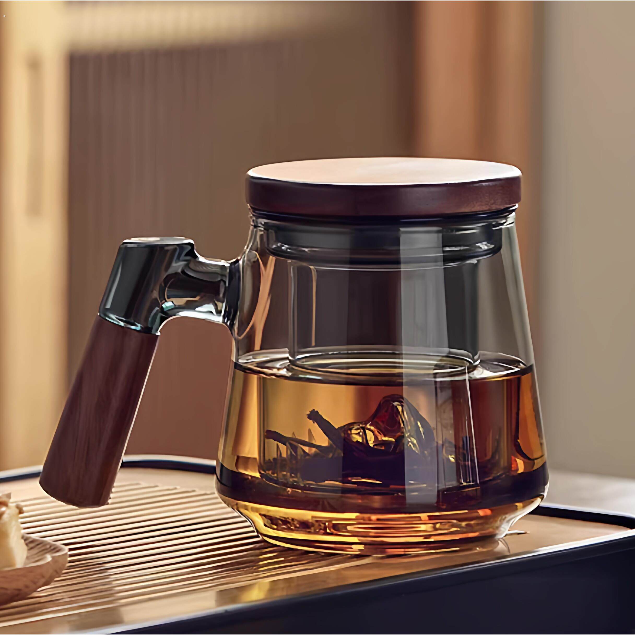 玻璃泡茶杯带过滤茶水分离杯子男士个人专用喝茶道水杯办公绿茶杯