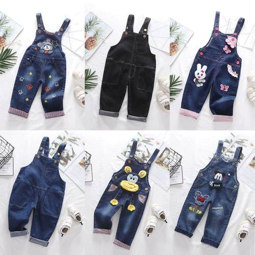 2023新款单裤男女宝宝牛仔灯芯绒春秋款背带裤可开裆