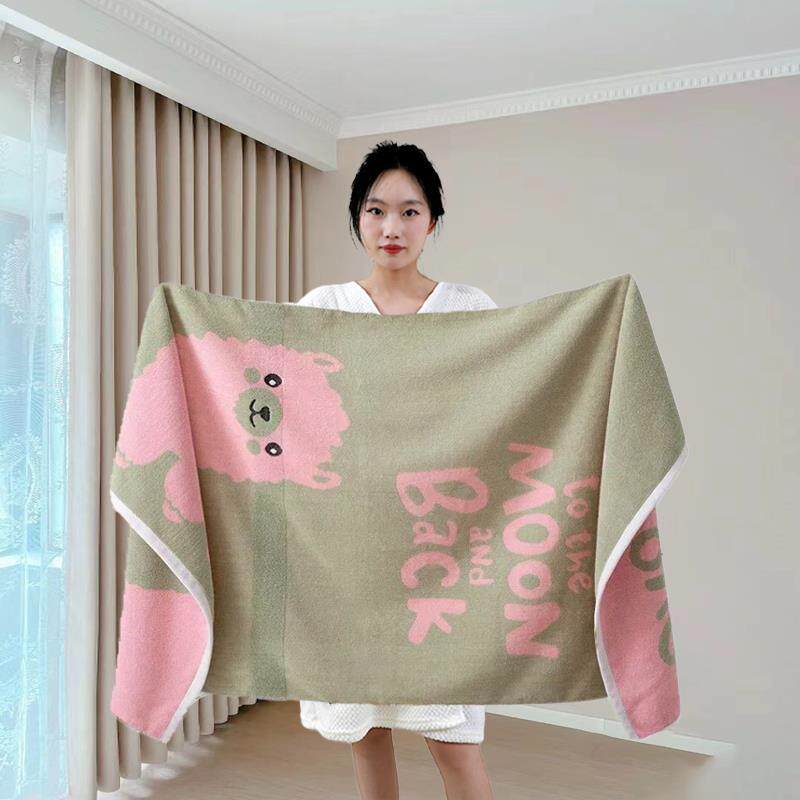 纯棉加大浴巾可爱全棉柔软毛巾不掉儿童吸水男女加厚成人家用洗澡