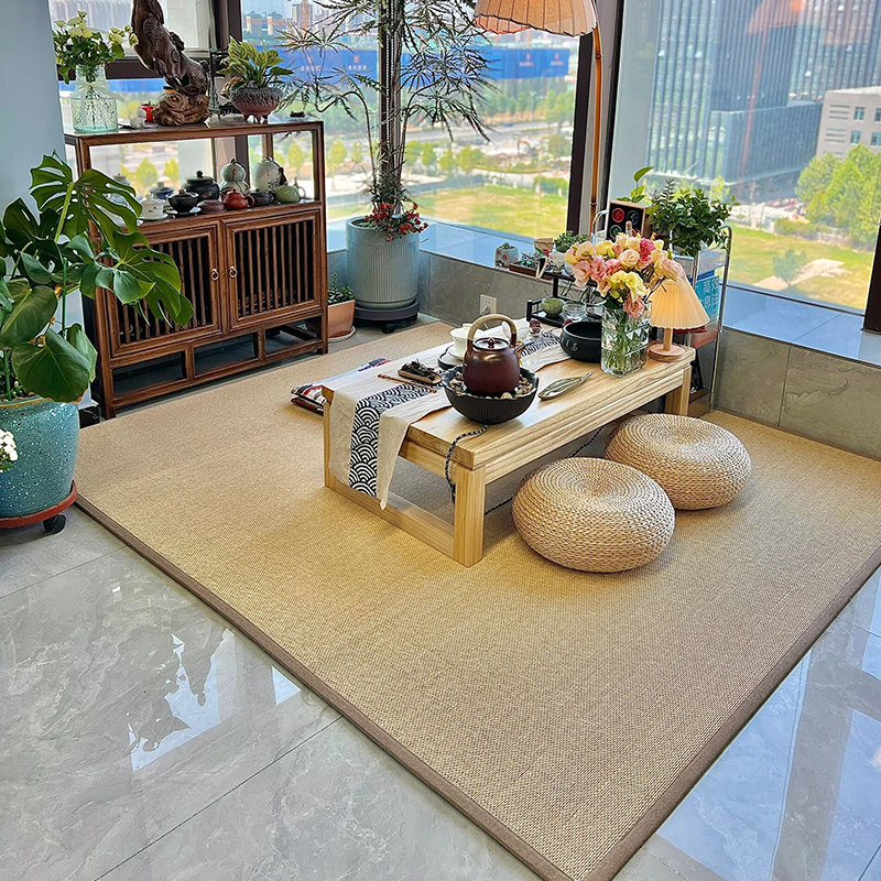 竹编地毯日式垫地板铺垫茶室打坐垫阳台茶桌地垫