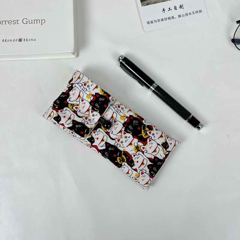 布邑笔袋三支装钢笔笔包笔保护袋绒布内里纽扣众便携收纳袋