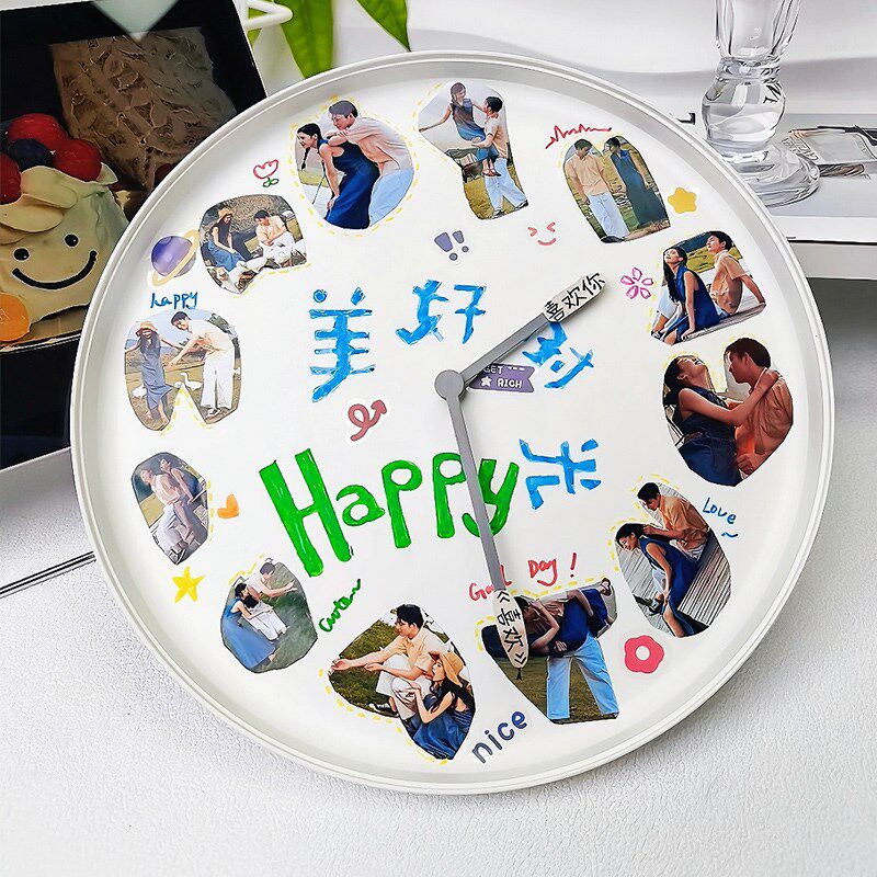 艺术手工情侣挂钟表材包生日简约现代网红